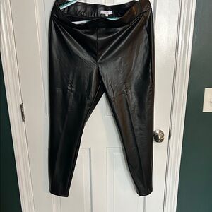 LOFT Black Faux Leather Pants